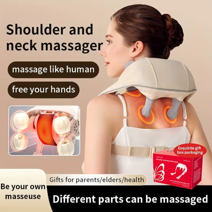 Electric Heat Neck Massage Shawl Shiatsu Kneading Cervical Spine Massager Car Home Back Shoulder Neck Trapezius Muscle Massager