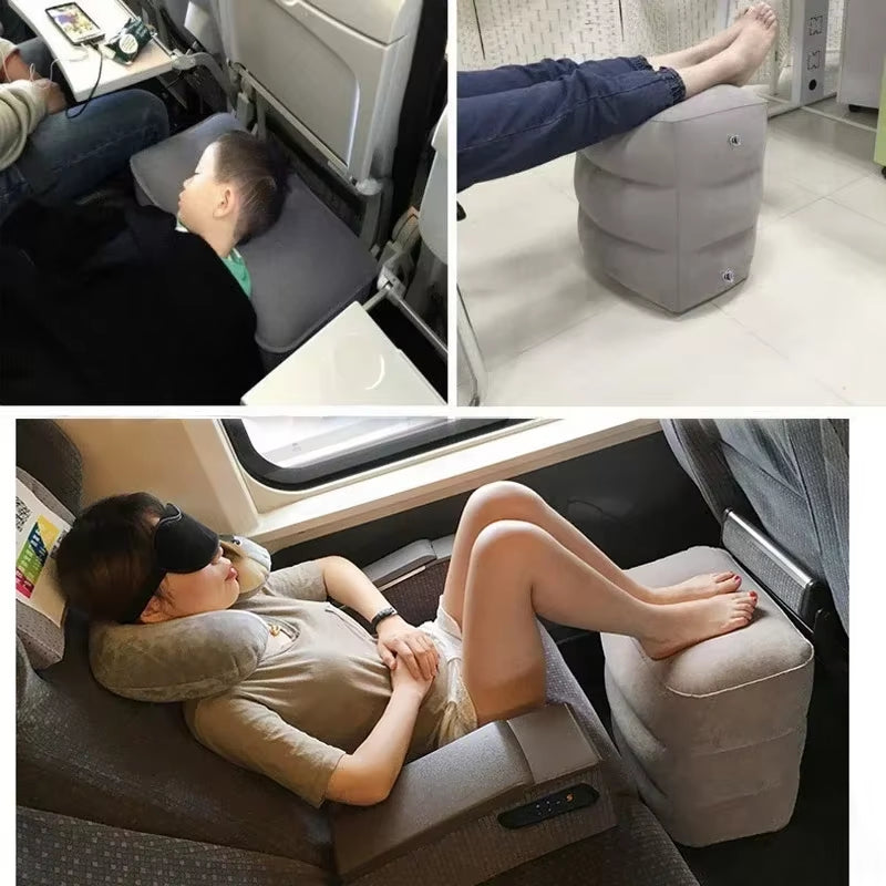 Flight Sleeping Footrest Rest Pillow on Airplane Car Bus Adjustable Kids Inflatable Travel Sleep Resting Pillows WJ529