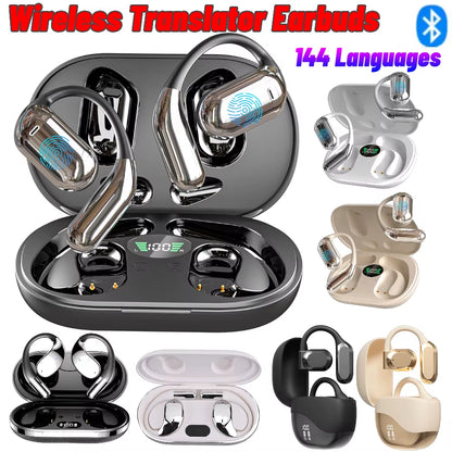 3-In-1 AI Translator Earbuds 144 Languages Real -Time Language Translator Bluetooth 5.3 Instant Translator Smart Voice Headphone