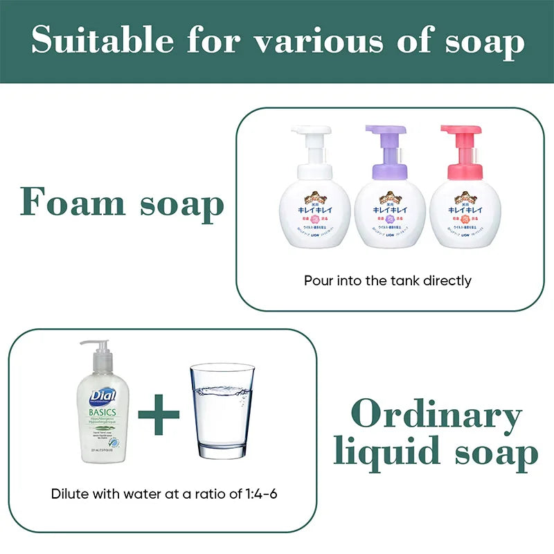 Automatic Soap Dispenser Bathroom Accessories Automatic Liquid Soap Dispenser 360ML TYPE-C White 4 Level Foam Soap Dispenser